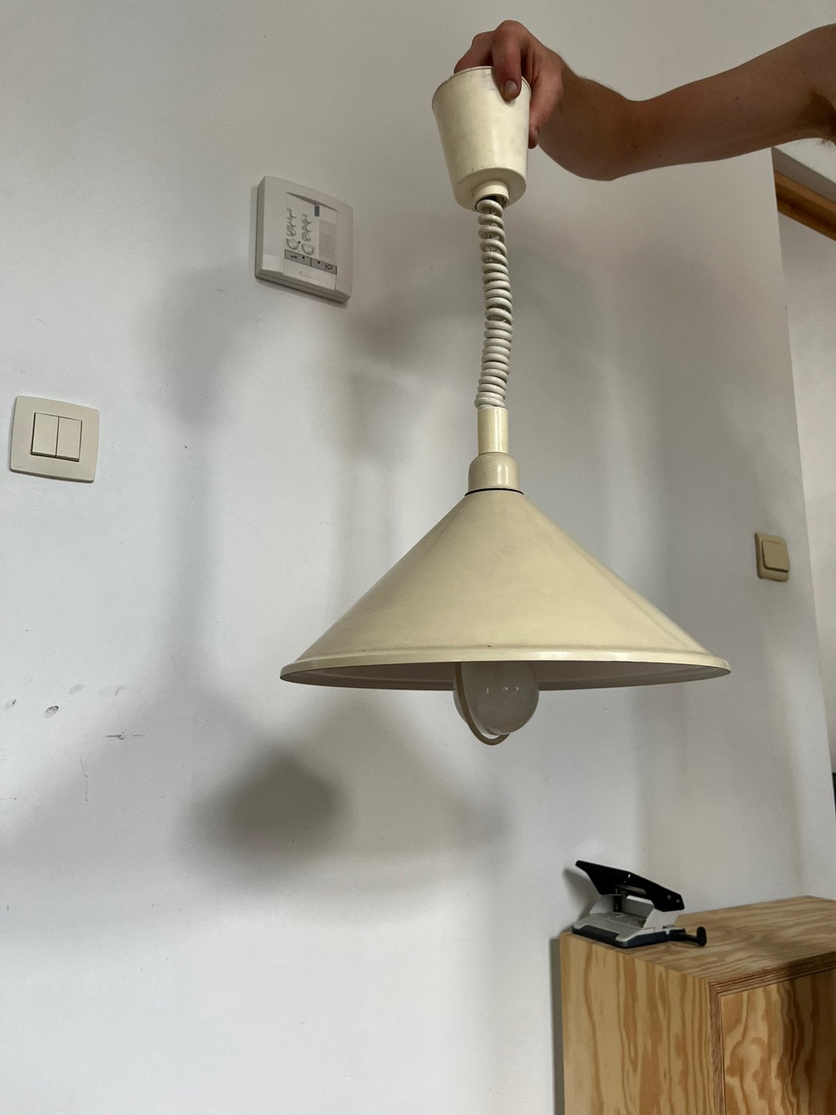 Hanglamp met trekpendel, Huis en Inrichting, Lampen | Hanglampen, Ophalen, Gebruikt, Metaal