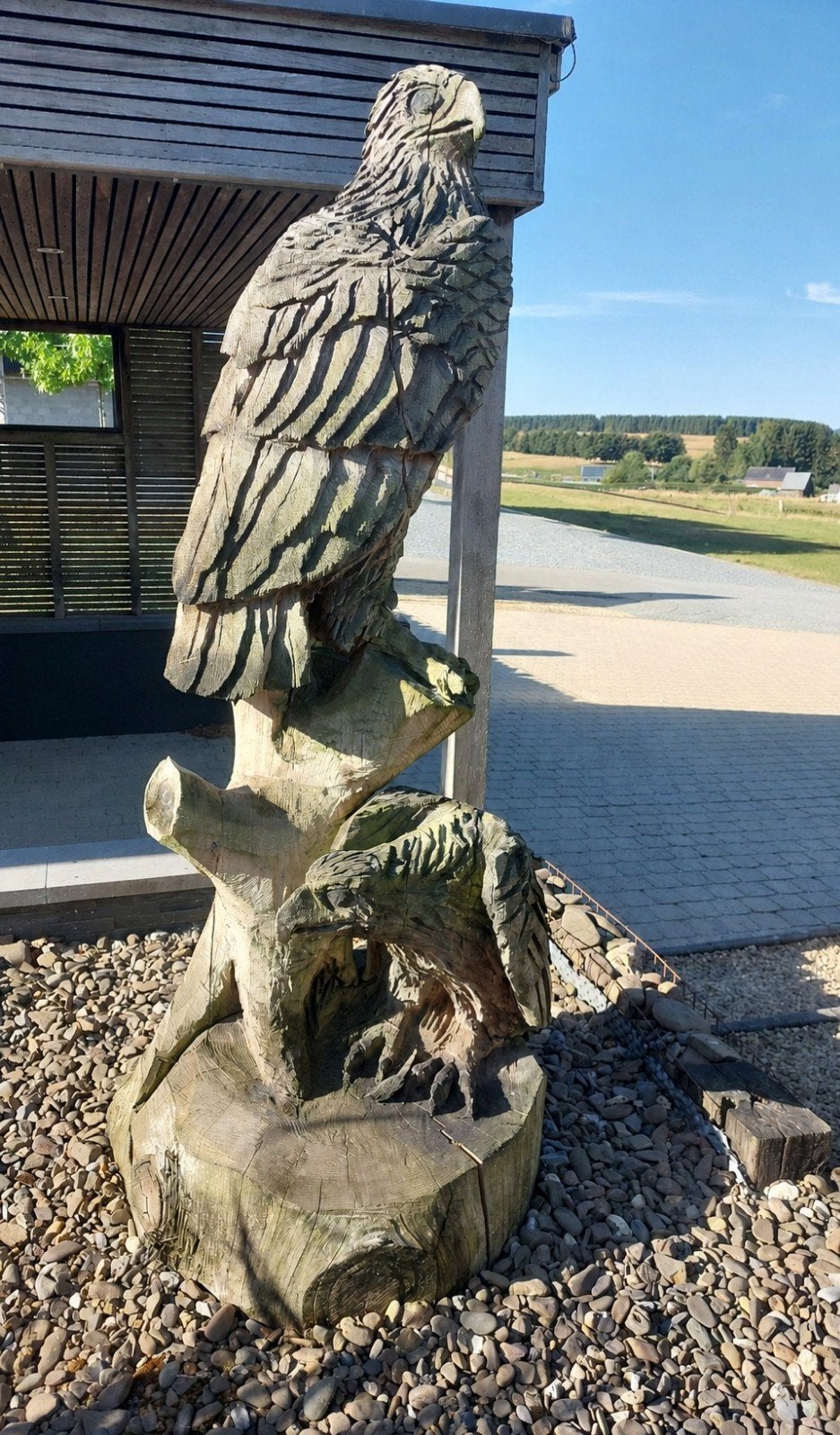Magnifique sculpture en bois – Aigles sculptés à la main, Enlèvement, Comme neuf