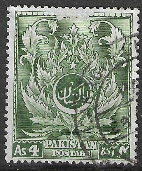 Pakistan 1951 - Yvert 58 - 4 Jaar Onafhankelijk - 4 a. (ST), Postzegels en Munten, Verzenden, Gestempeld