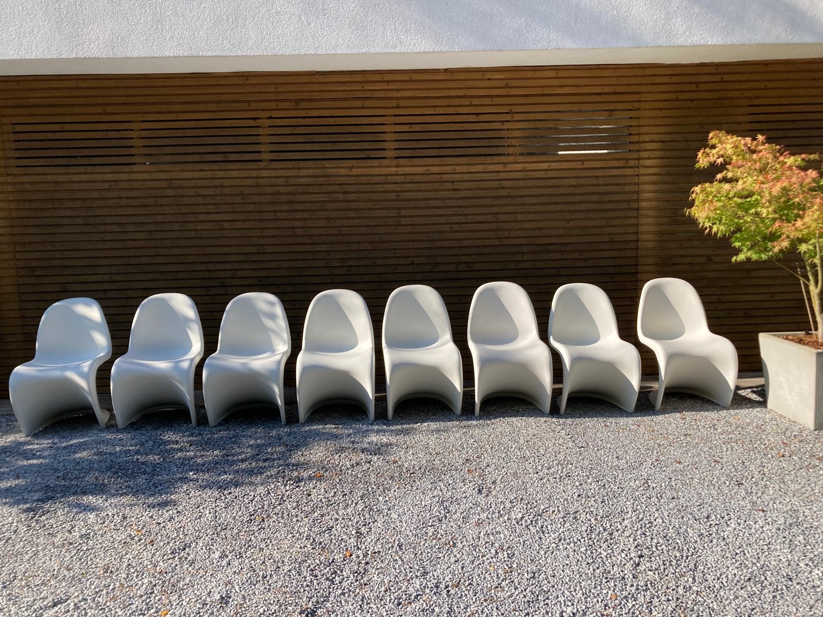 8 authentieke Vitra Verner Panton chairs mat  wit, Maison & Meubles, Design, Comme neuf, Synthétique, Enlèvement