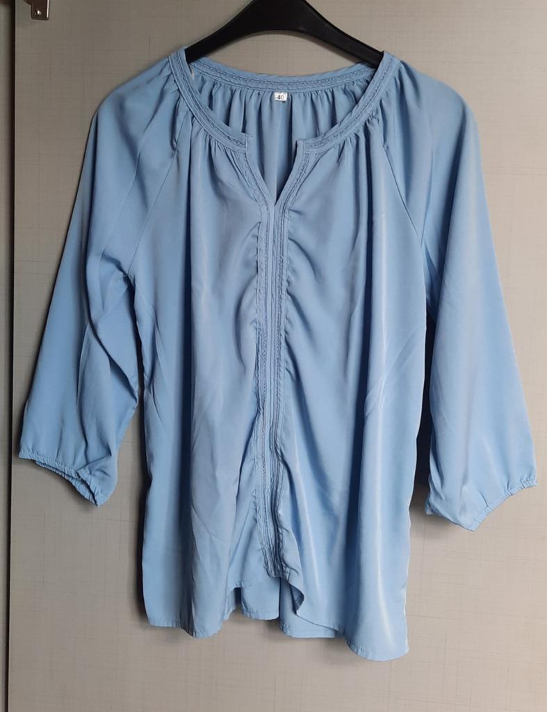 Blouse "40", Kleding | Dames, T-shirts, Ophalen of Verzenden, Blauw, Korte mouw