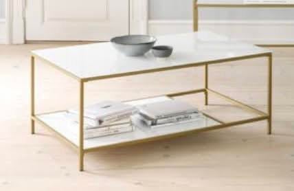 Salontafel melkglas memtalen frame, Ophalen, Zo goed als nieuw