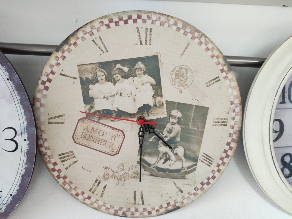 Horloge murale rétro de style vintage, Rétro, Enlèvement, Autres marques, Fonctionne sur piles