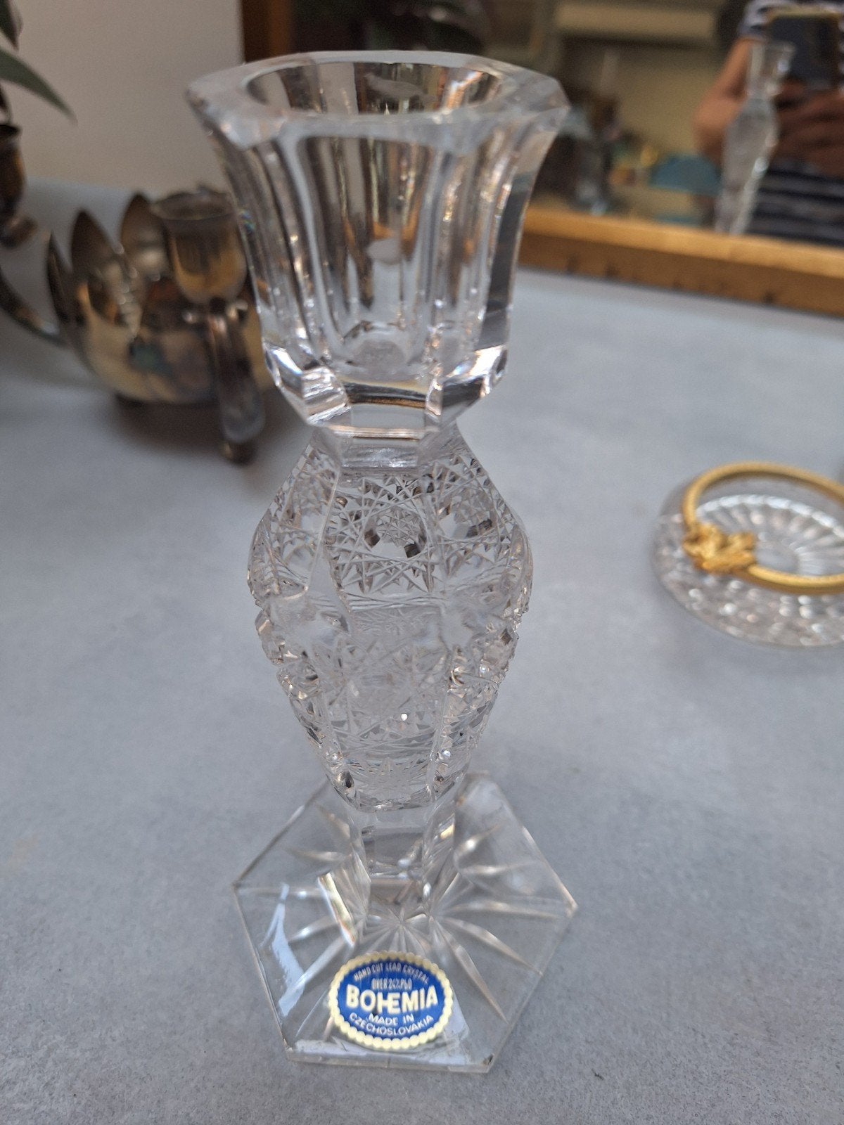 Bohemia kristal kaarsenhouder, Ophalen of Verzenden