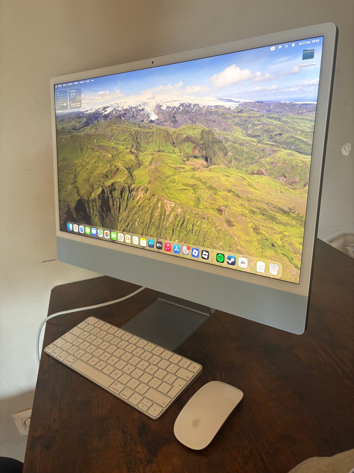 Imac 24” M1 blauw, Computers en Software, Apple Desktops, Zo goed als nieuw, iMac, SSD, Ophalen