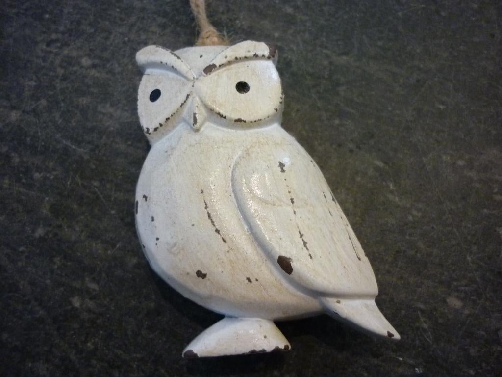 Hangertje uil uiltje wit hout nieuw winkelrestant meer stuks, Huis en Inrichting, Ophalen of Verzenden, Nieuw, Wit, Hout