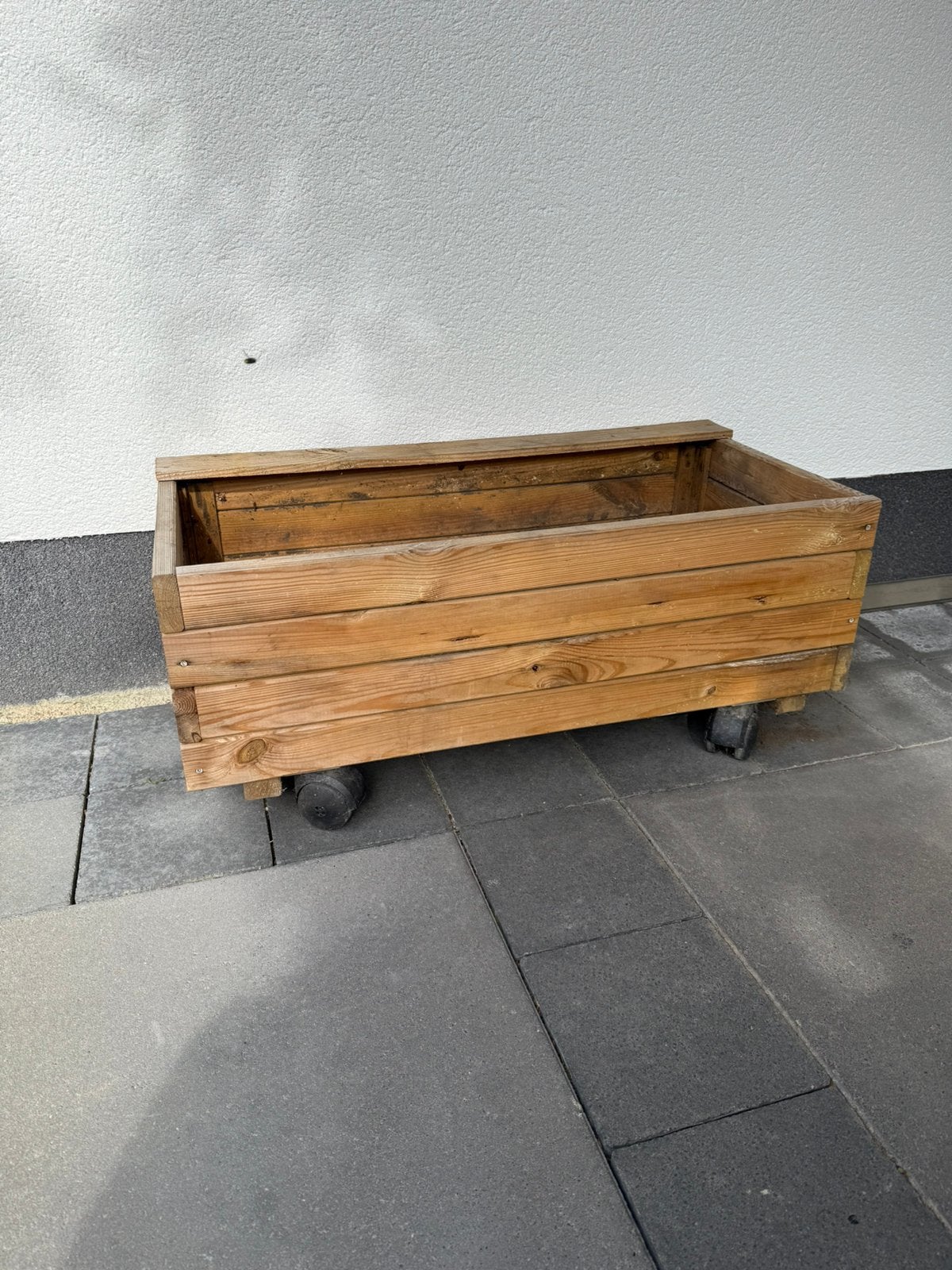 Houten bak op wieltjes - voor aardappelen en uien enz, Tuin en Terras, Ophalen, Gebruikt, Hout