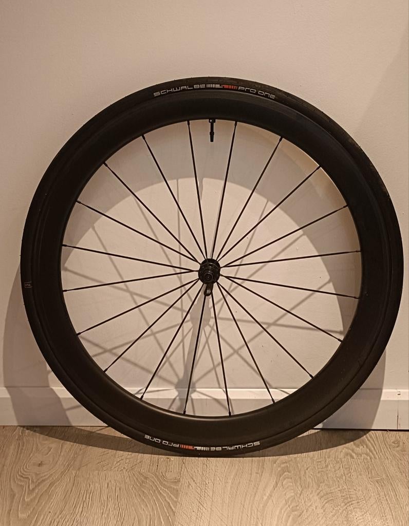 Carbon voorwiel 50mm (velgrem), Fietsen en Brommers, Fietsonderdelen, Ophalen, Gebruikt, Wiel
