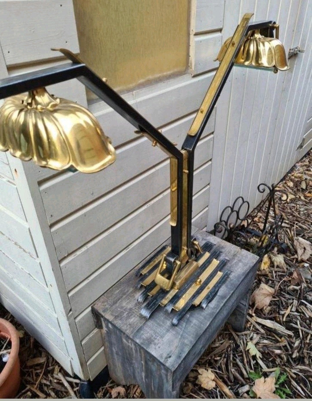 2 pièces de lustres en fer forgé et laiton.. merveilleuse, Enlèvement