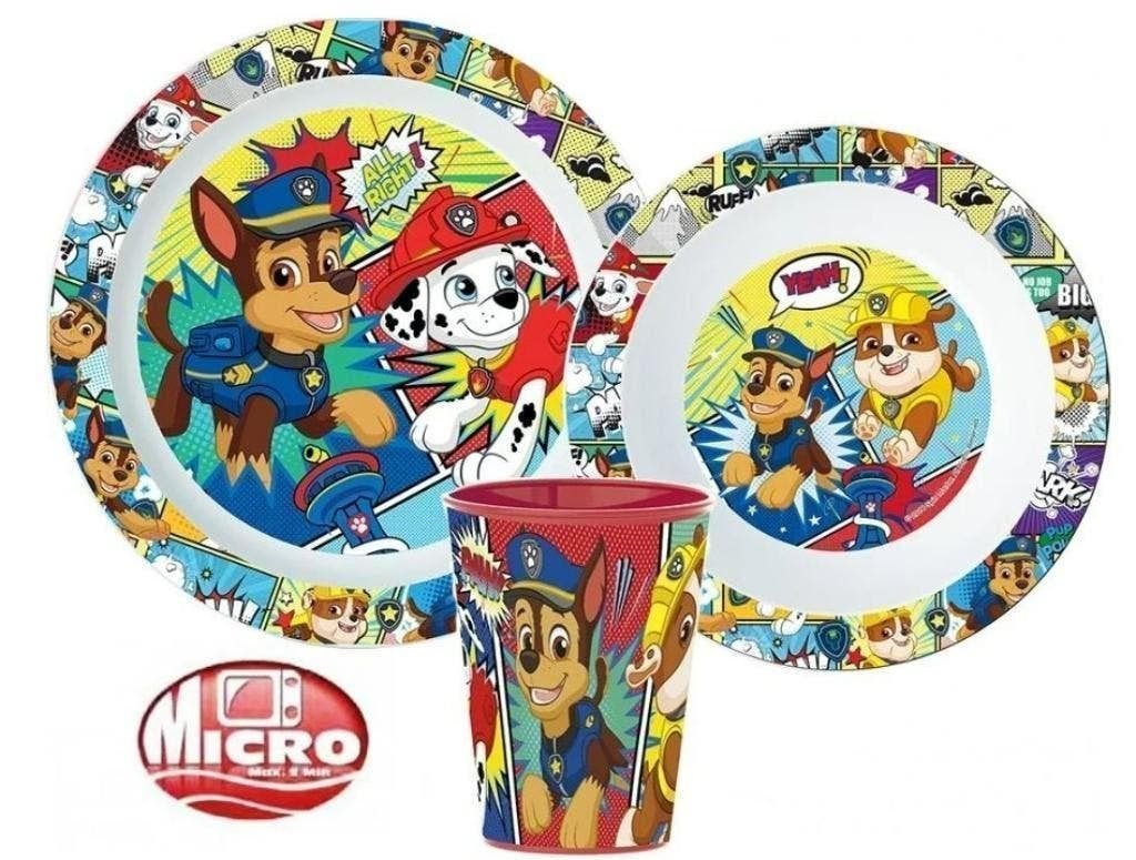Paw Patrol Kinderservies met Beker - Magnetron Dinerset, Kinderen en Baby's, Overige Kinderen en Baby's, Ophalen of Verzenden