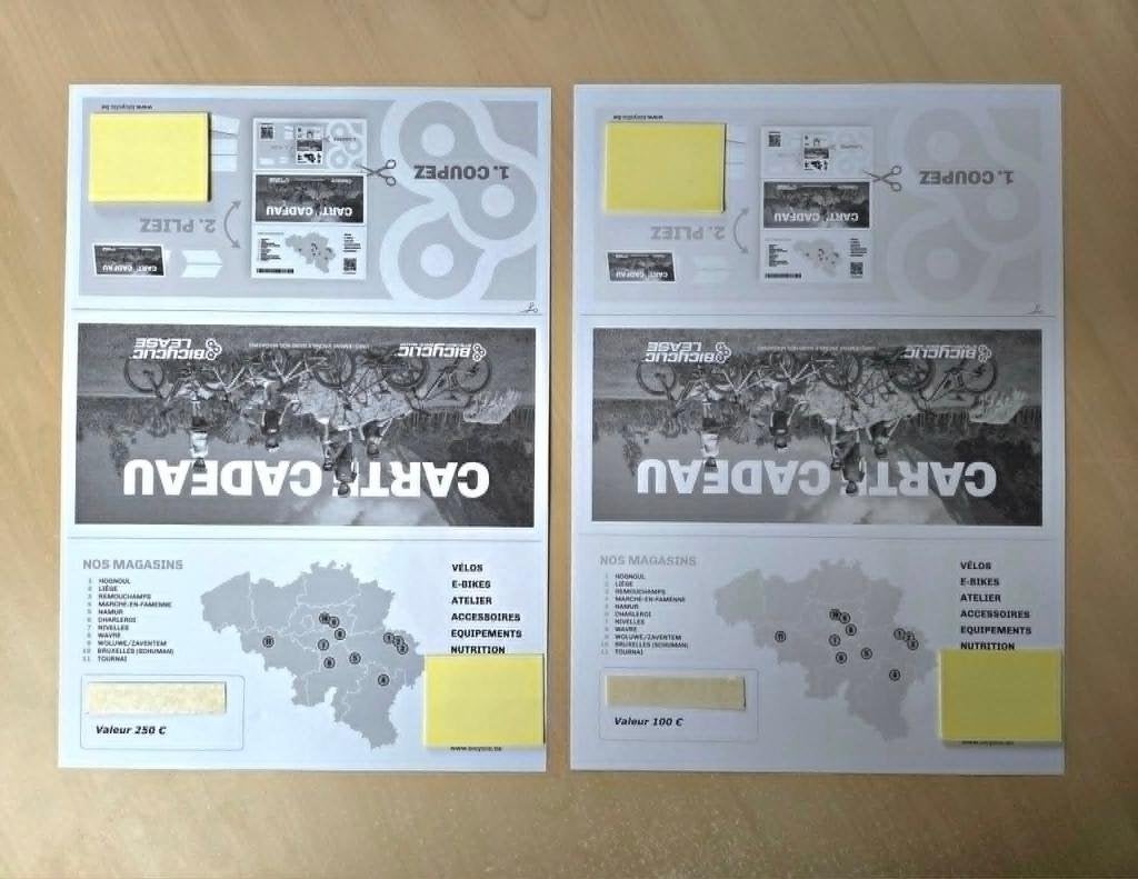 Carte cadeau valable dans magasin Bicyclic de votre choix, Enlèvement ou Envoi