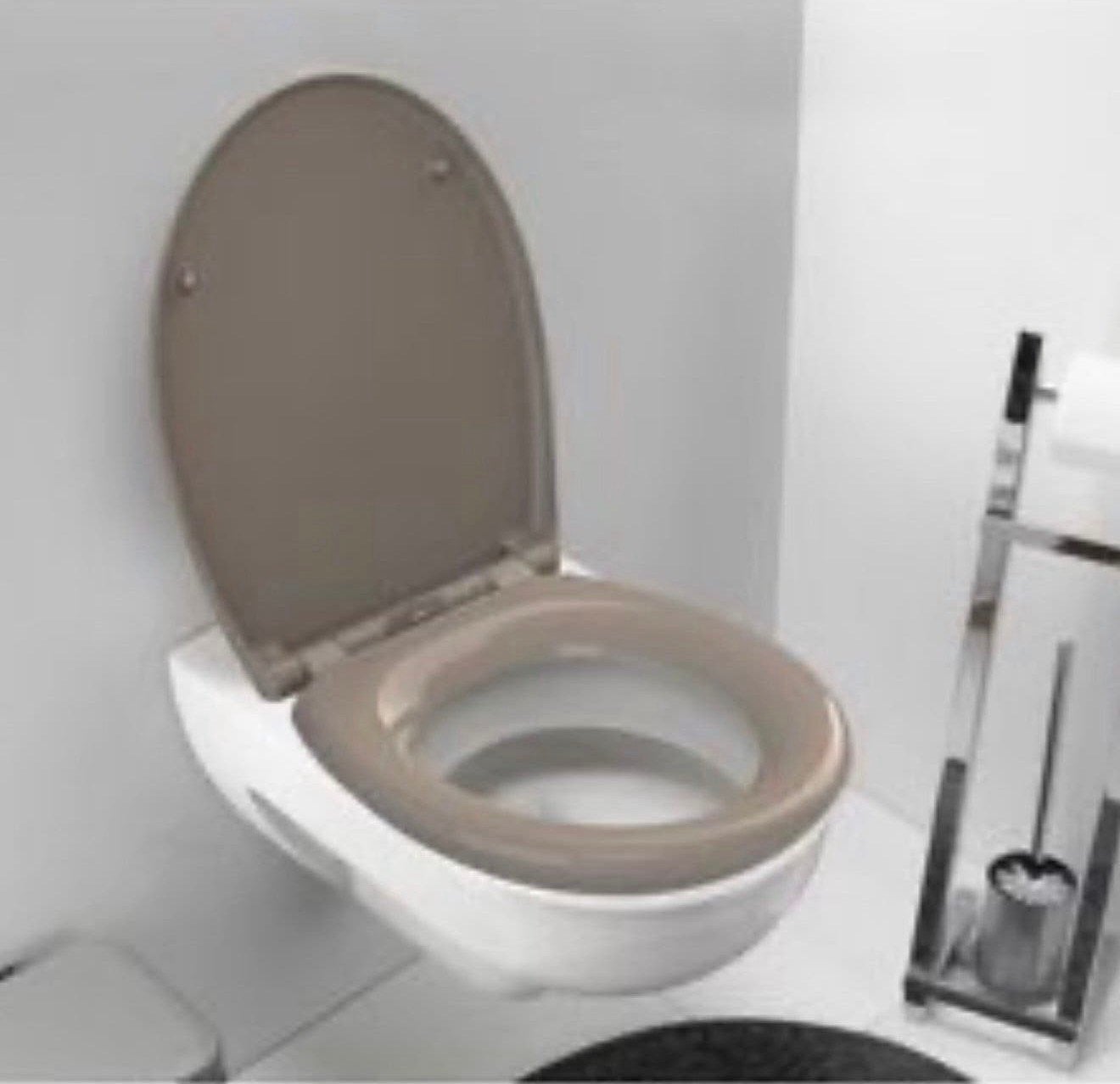 Siège de toilette marron-gris-beige, sièg toilet Nouveau, Bricolage & Construction, Enlèvement ou Envoi, Neuf, Toilettes