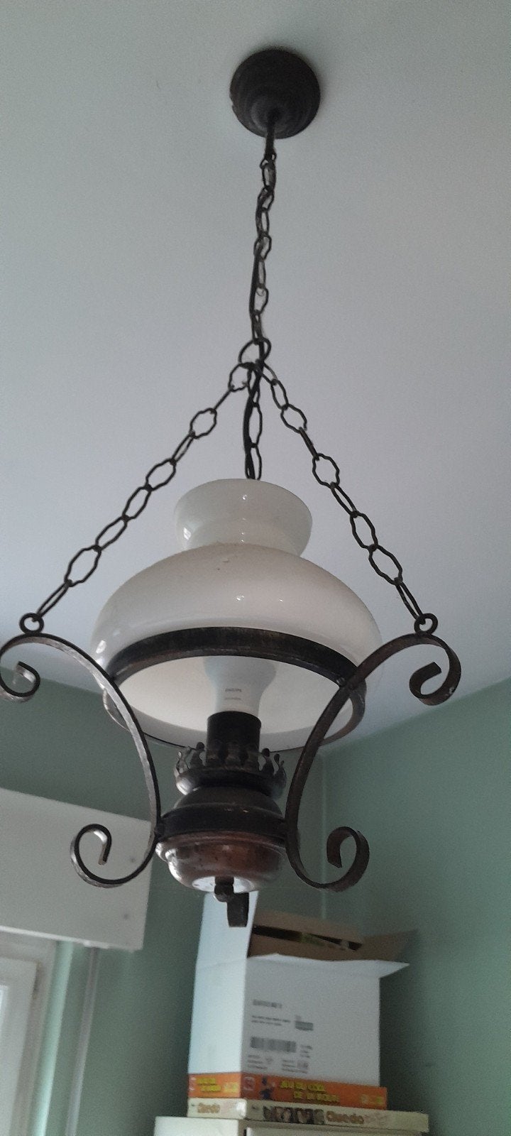 Suspension vintage de style lampe à pétrole, Antiquités & Art, Enlèvement