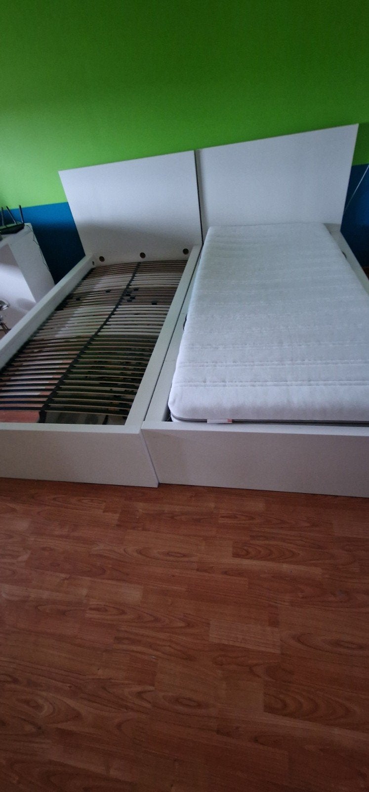 eenpersoonsbedden met 2 lades, Ophalen, Overige materialen, Eenpersoons, Wit