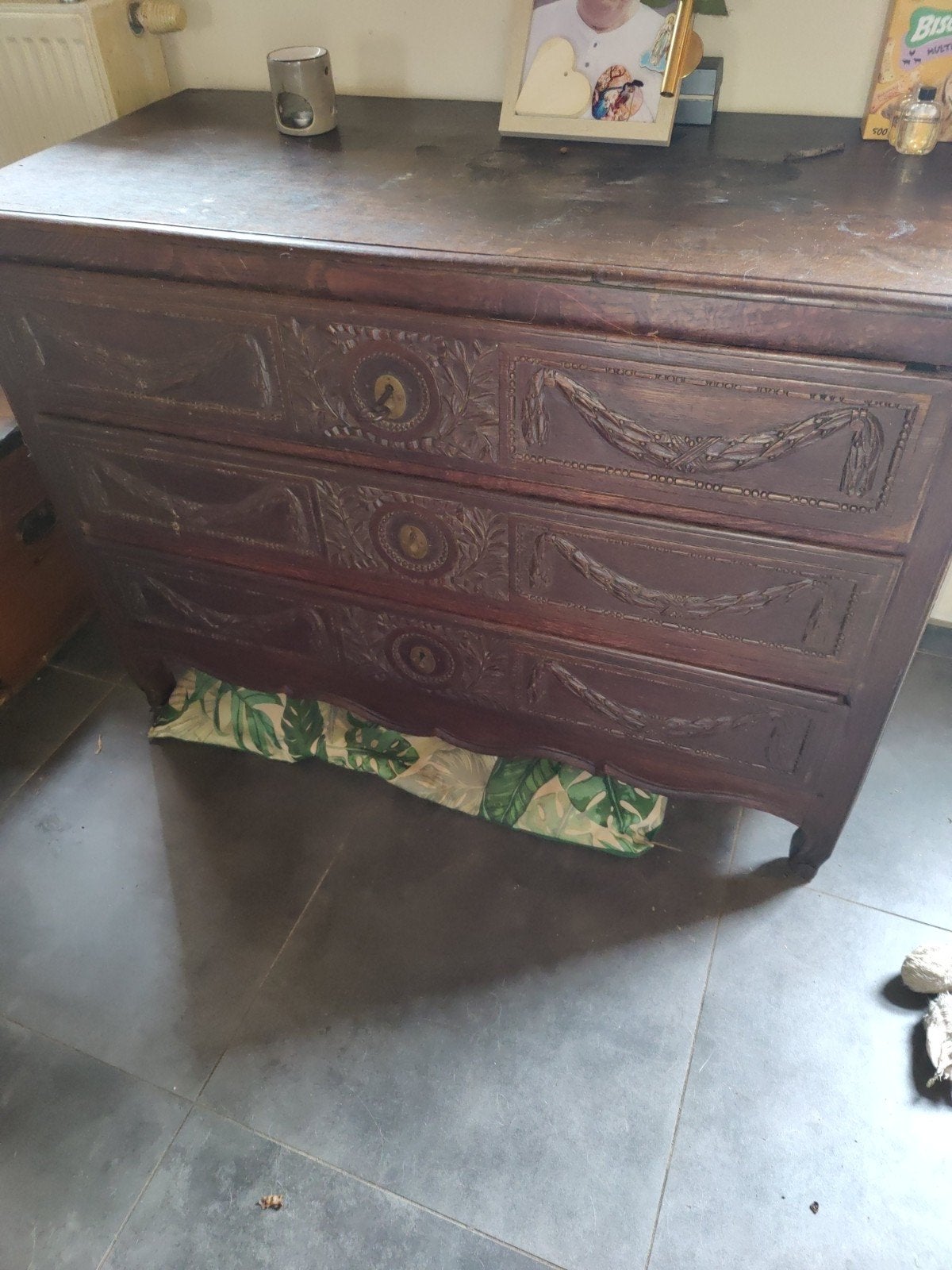 commode ancienne en chêne, Maison & Meubles, Enlèvement, Chêne