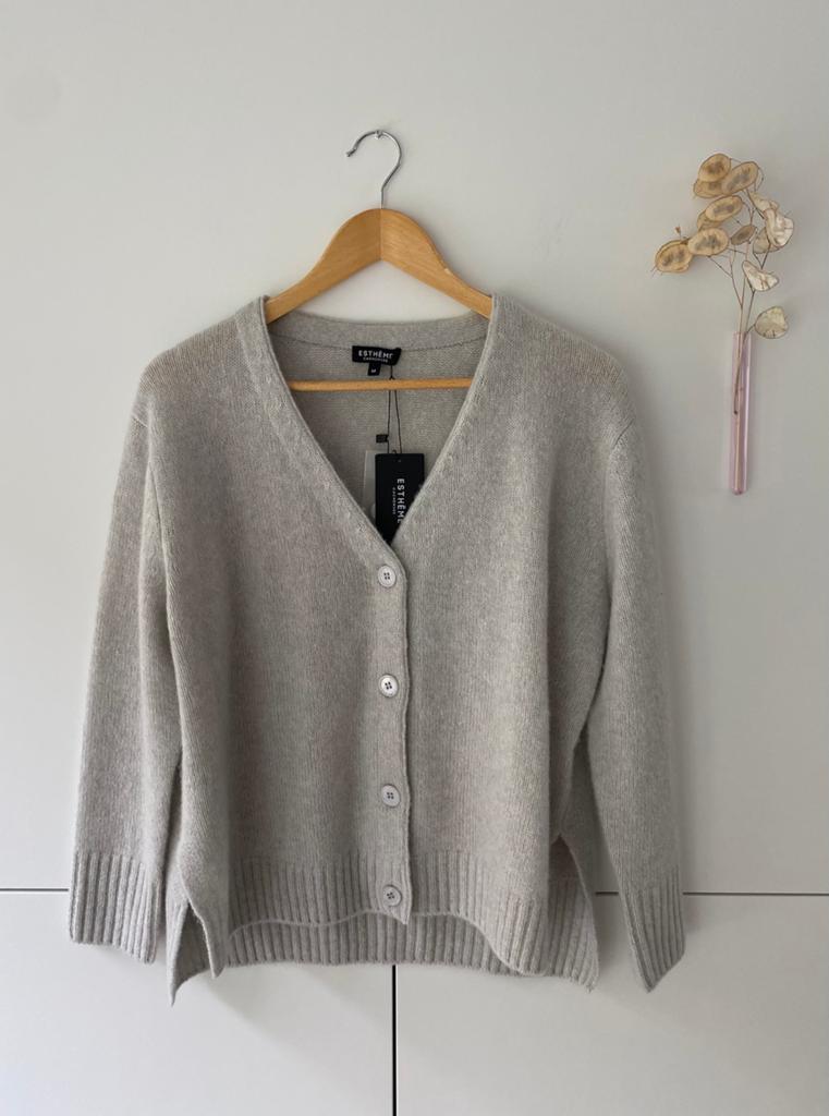 Cardigan Esthème Cashmere, Ophalen, Nieuw, Maat 38/40 (M), Grijs