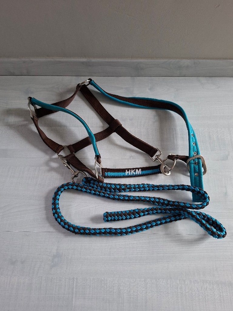 HKM licol et longe, Enlèvement ou Envoi, Utilisé, Bleu, Licou