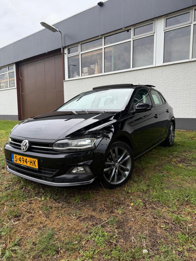Volkswagen Polo 1.0 TSI DSG 2018 Zwart Pano Full Options, Autos, Cuir et Alcantara, Achat, Phares entièrement LED, Euro 6