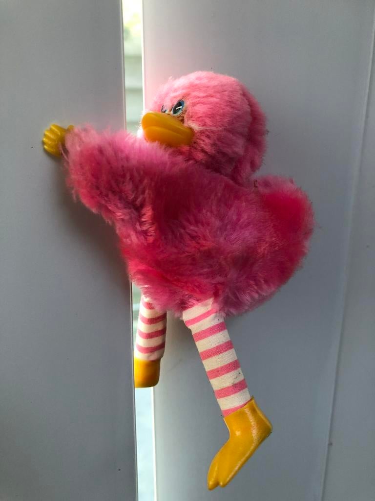Roze kleine vogel Knijppopje, Verzamelen, Ophalen of Verzenden, Gebruikt