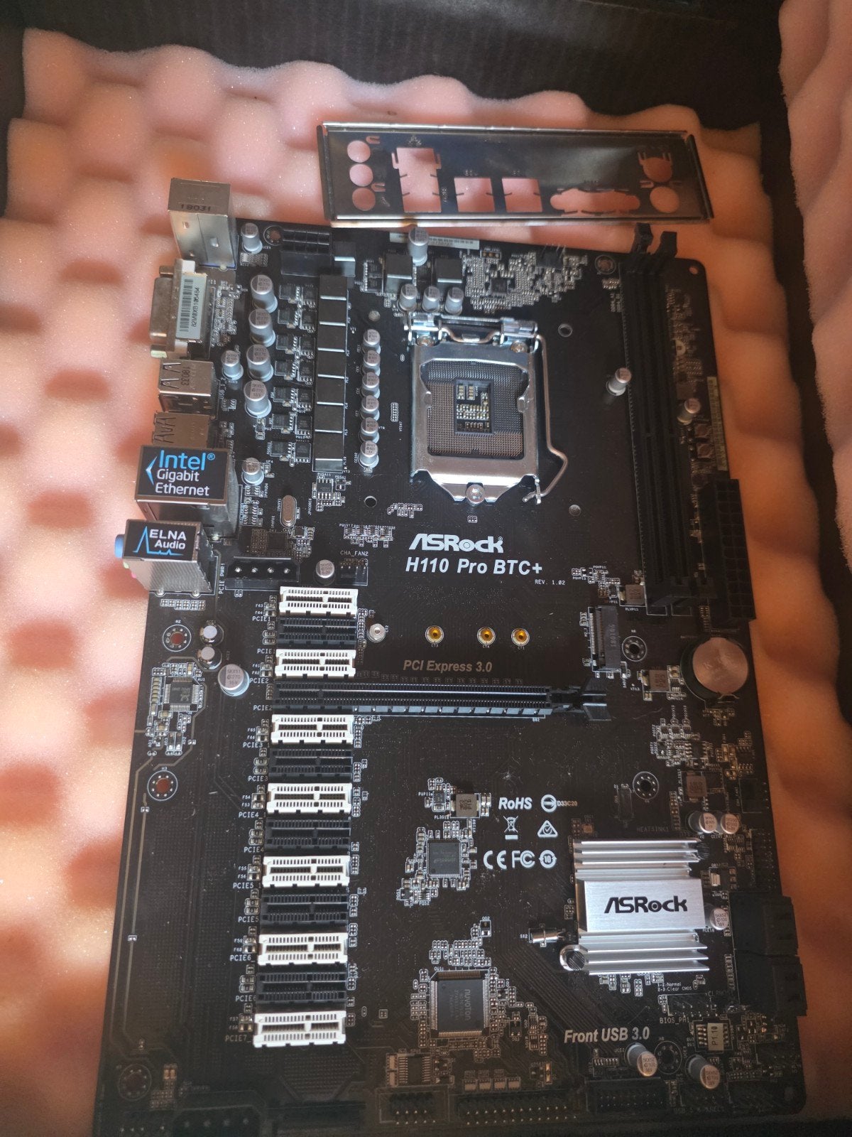 ASRock H110 Pro BTC+ Moederbord (LGA 1151), Enlèvement ou Envoi, LGA 1151, DDR4, Comme neuf