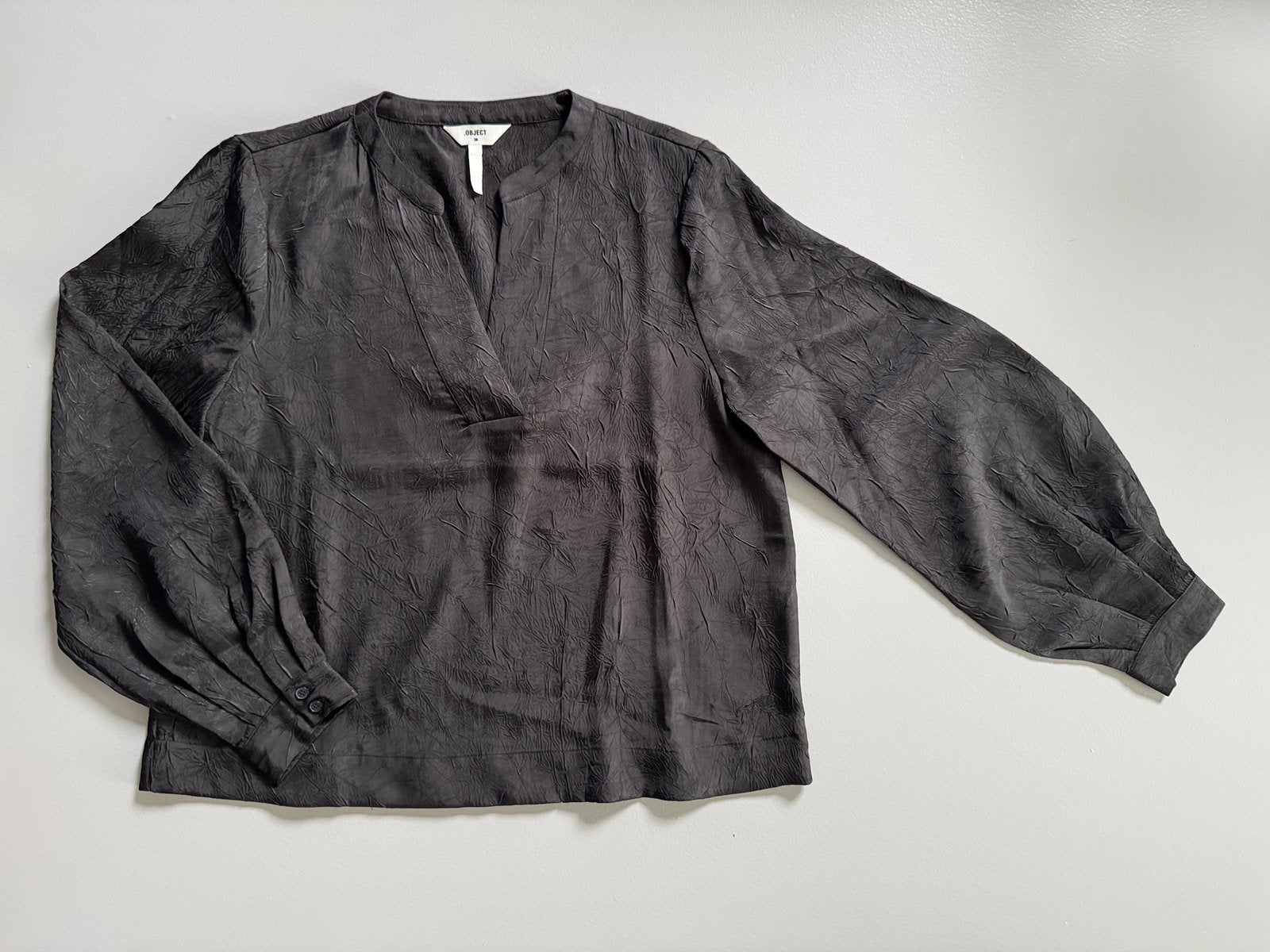 Zwarte blouse Object, maat 38, nieuwstaat, Ophalen of Verzenden, Zo goed als nieuw, Maat 38/40 (M), Zwart