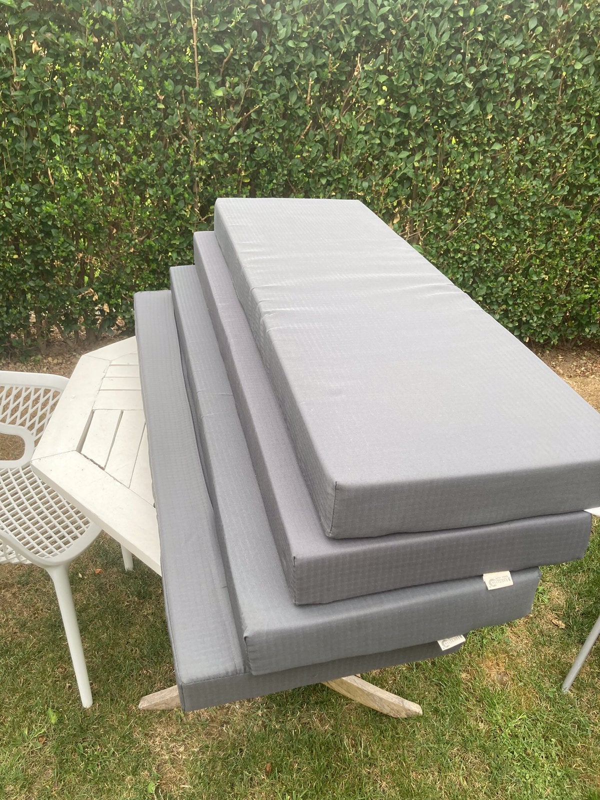 Pallet kussens grijs, Tuin en Terras, Ophalen, Zo goed als nieuw