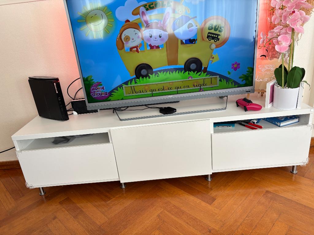 Meuble tv blanc IKEA besta, Enlèvement, Comme neuf