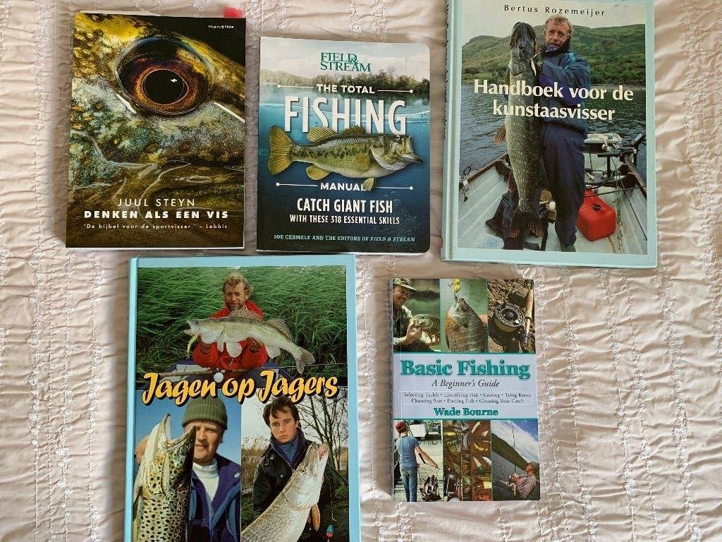 5 boeken over hengelsport, nieuw, Ophalen, Zo goed als nieuw
