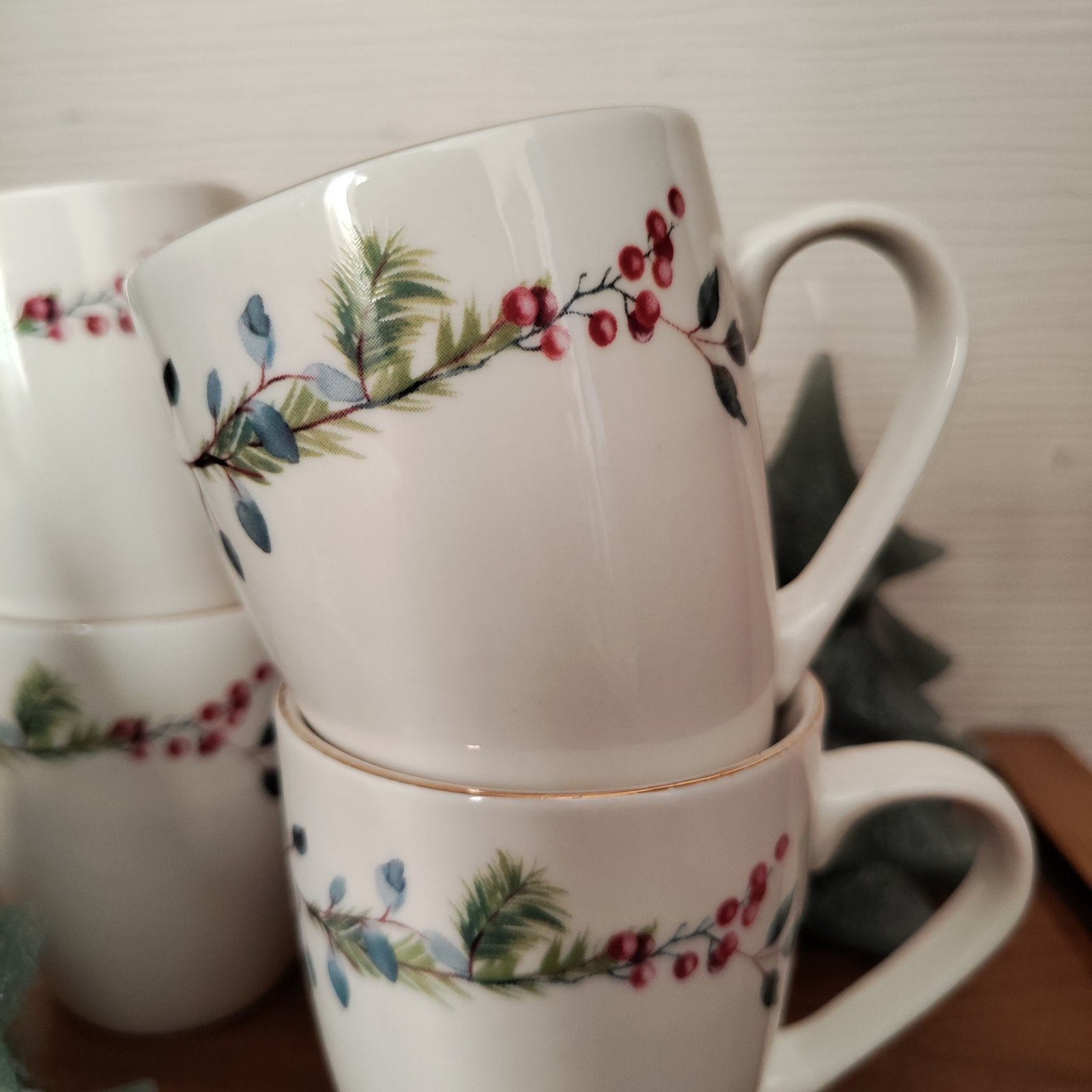 4 mooie antieke glühwein bekers, Ophalen of Verzenden