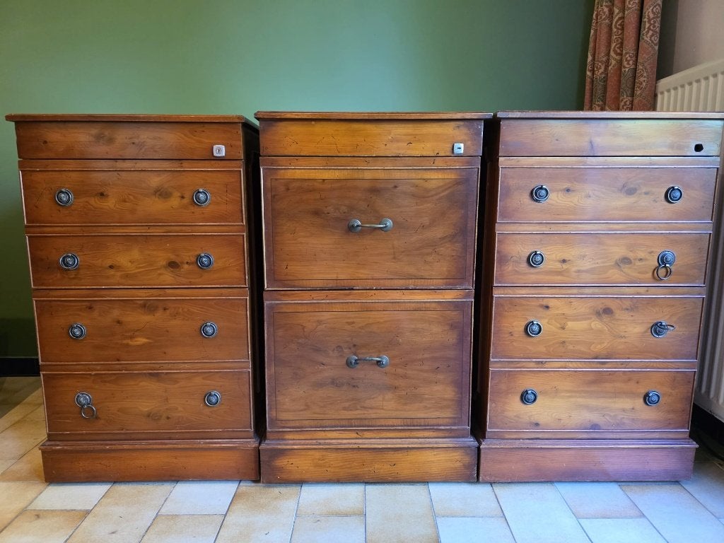 Engelse ladekasten, Huis en Inrichting, Kasten | Ladekasten, Ophalen, Gebruikt, 1 of 2 laden, Kersenhout
