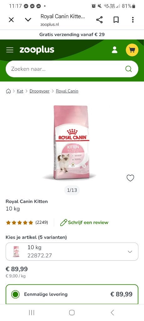 Royal canin kattenvoeding kitten, Dieren en Toebehoren, Ophalen