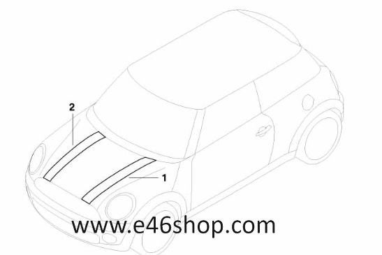 SIERSTRIP STIKKER MINI NIEUW OE 51142757102 ORG BMW MINI, Neuf, -, Droite, Mini