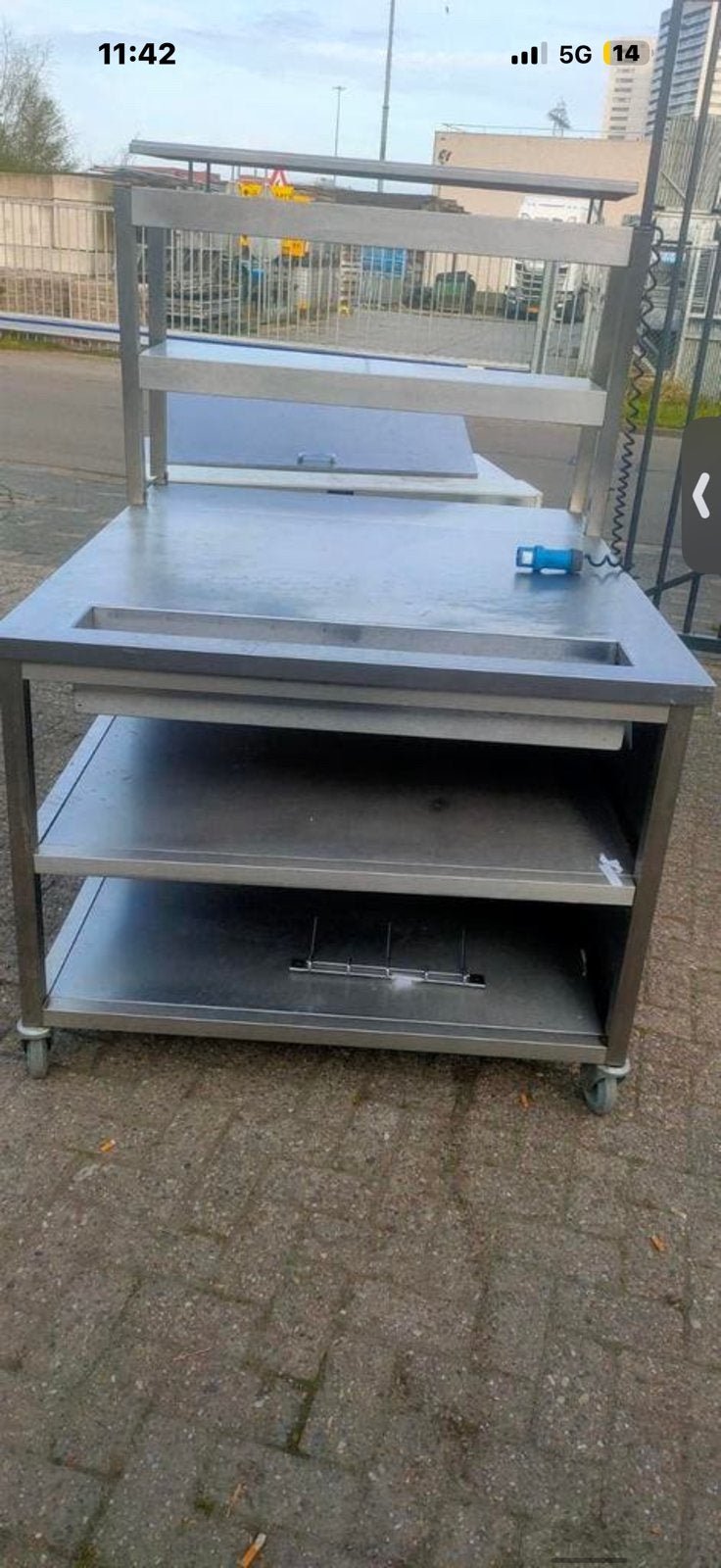 Rvs tafel/warmhoudtafel dominos, Ophalen of Verzenden, Gebruikt, Inox Meubilair