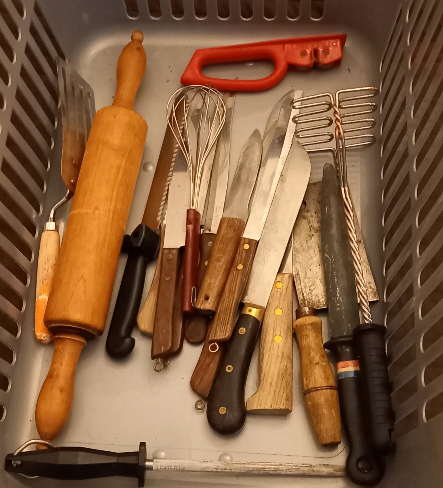 Lot keuken spullen vooral koksmessen alles of niets., Ophalen, Gebruikt, Overige materialen, Los bestek