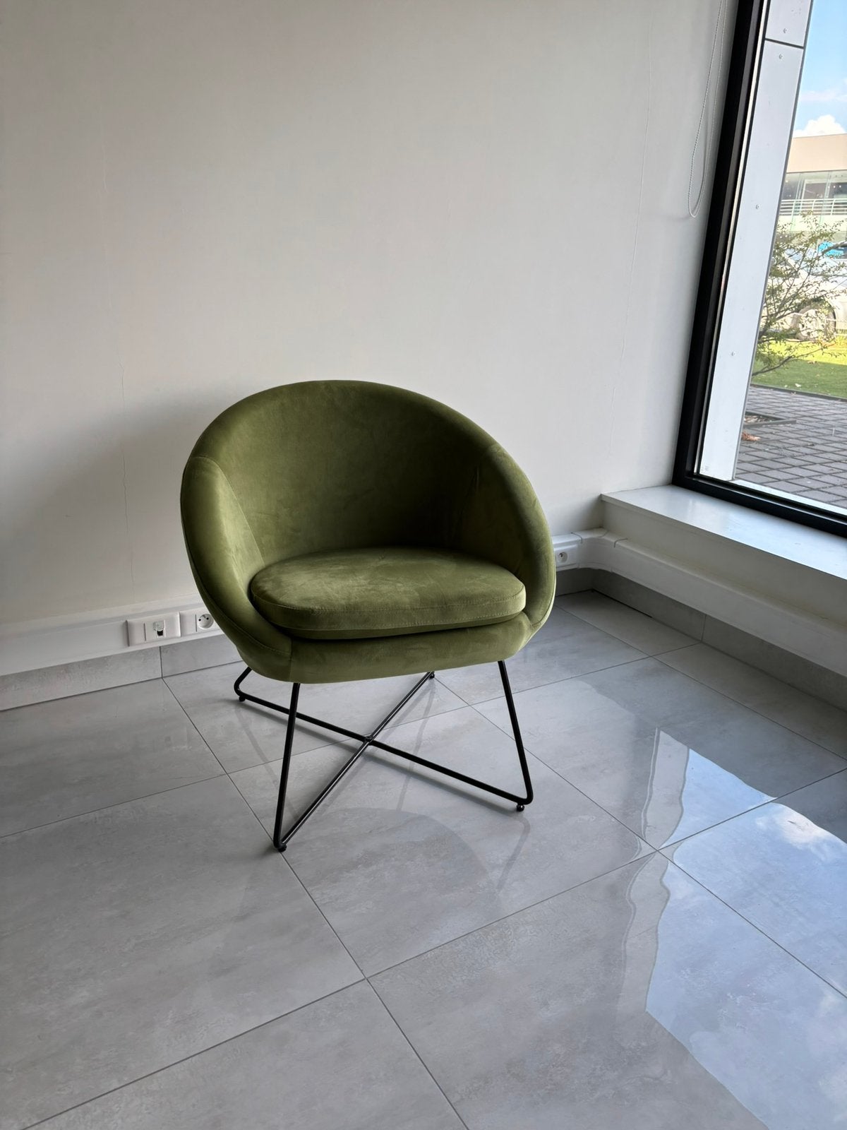 Moderne, olijfgroene fauteuils, Trois, Autres couleurs, Comme neuf, Enlèvement