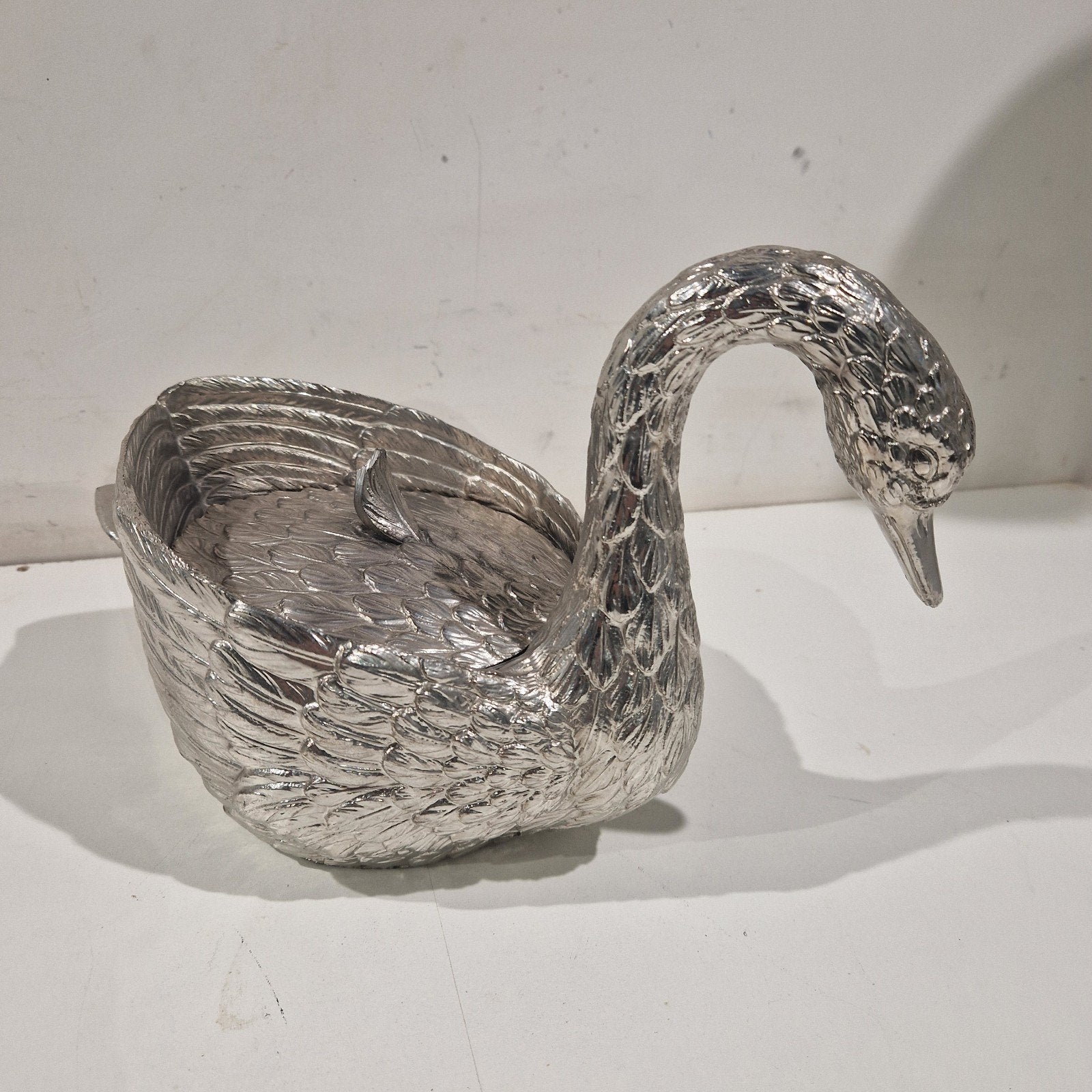 silver plated swan ice bucket by Mauro Manetti , zwaan ijs, Ophalen of Verzenden