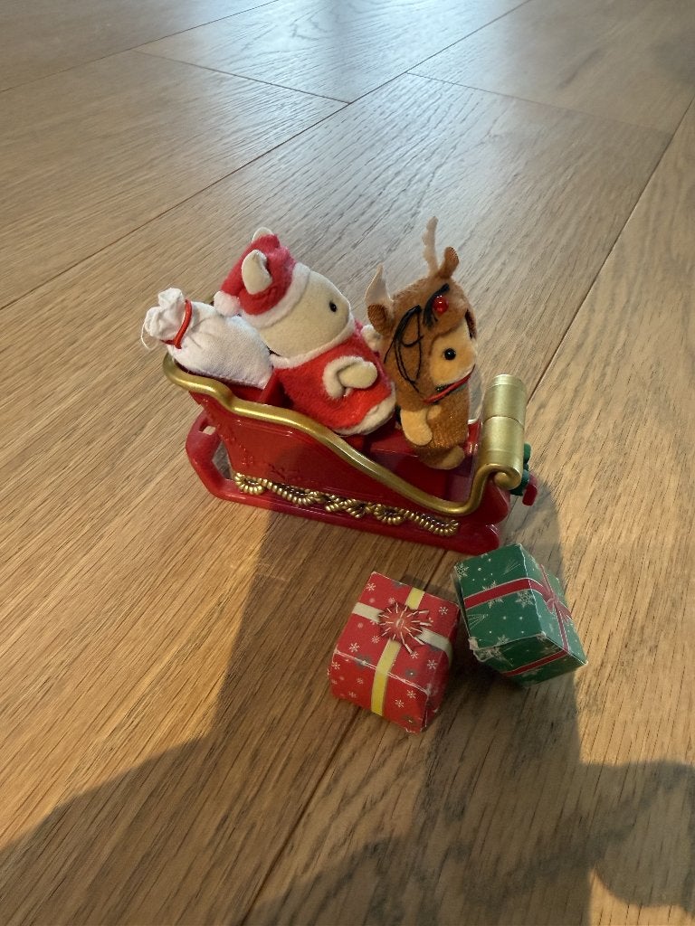 Sylvanian, figurine de noël + traîneau, Enlèvement, Comme neuf