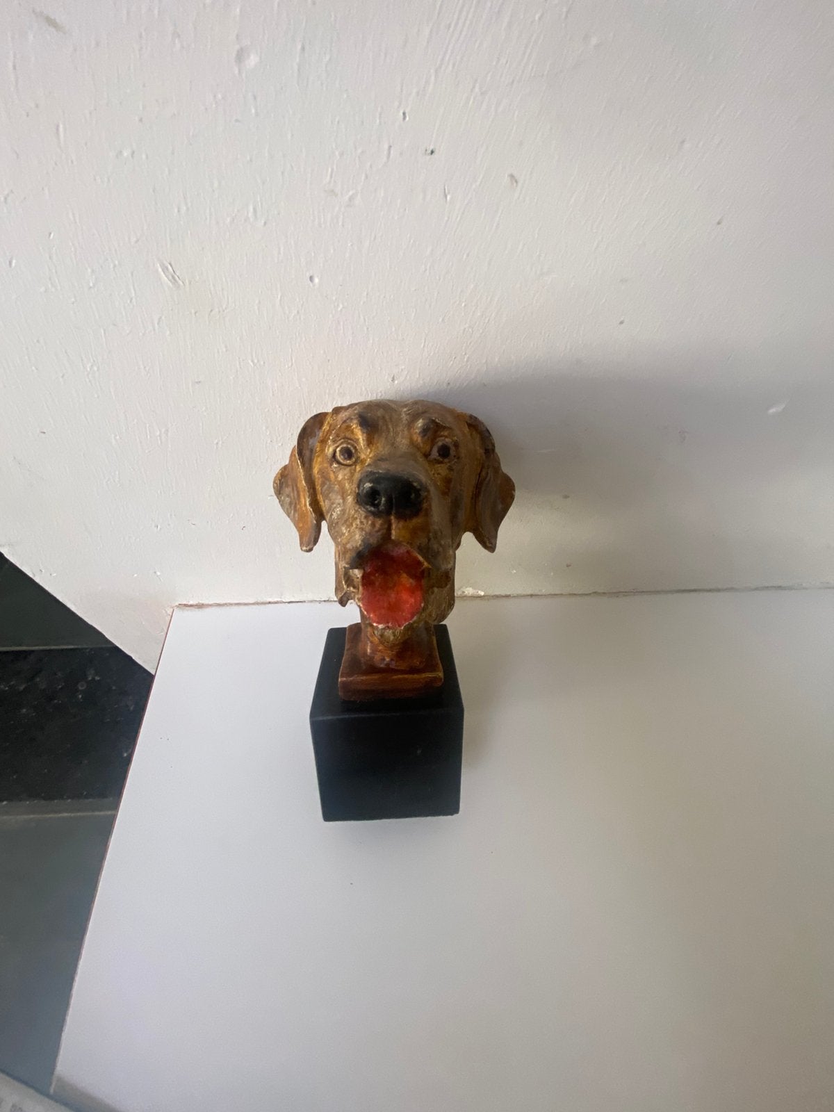 Antiek origineel weens bronzen hondekop, Ophalen of Verzenden