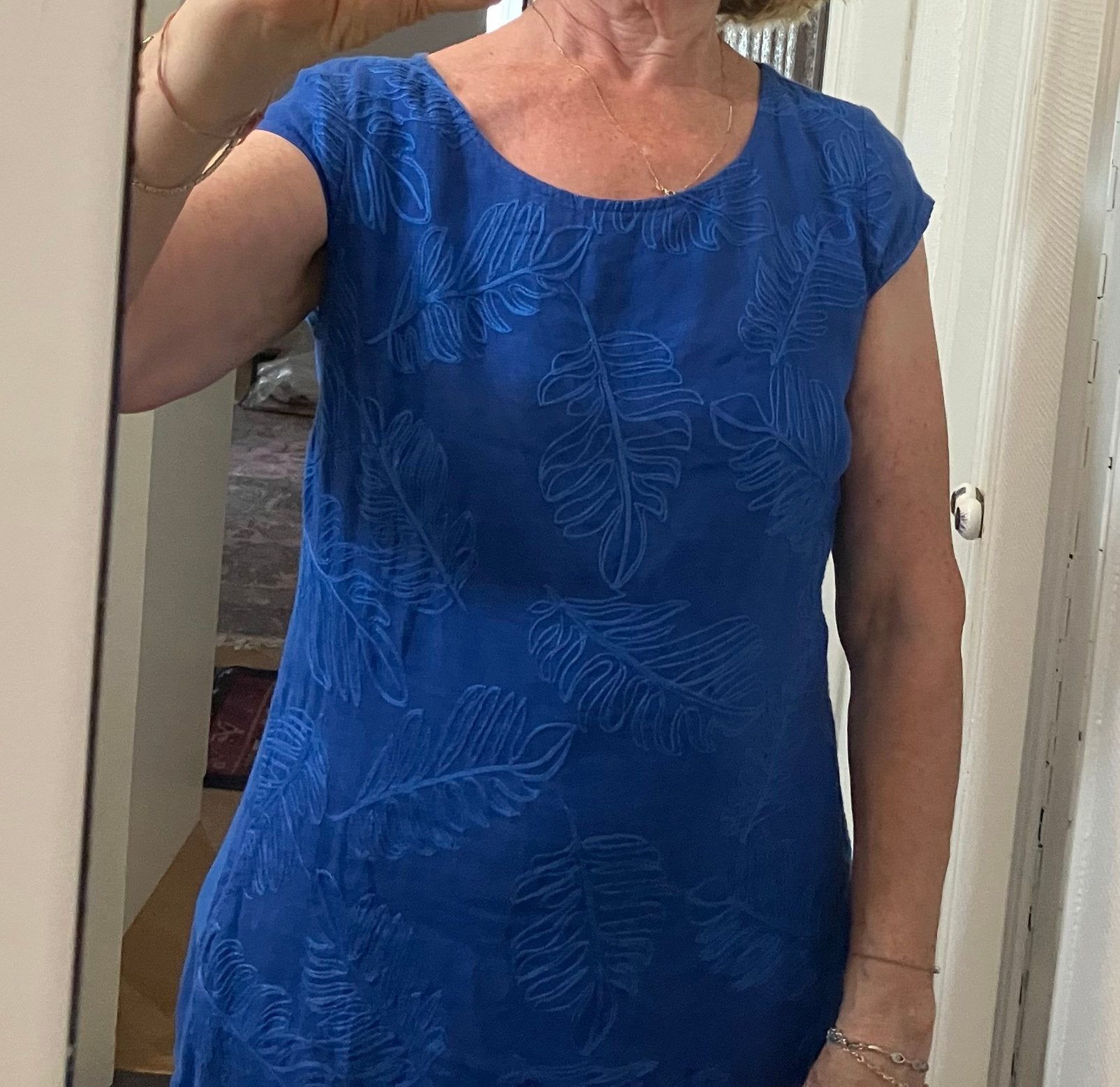 Jolie petite robe bleu roy en coton, Vêtements | Femmes, Taille 38/40 (M), Enlèvement ou Envoi, Bleu, Longueur genou