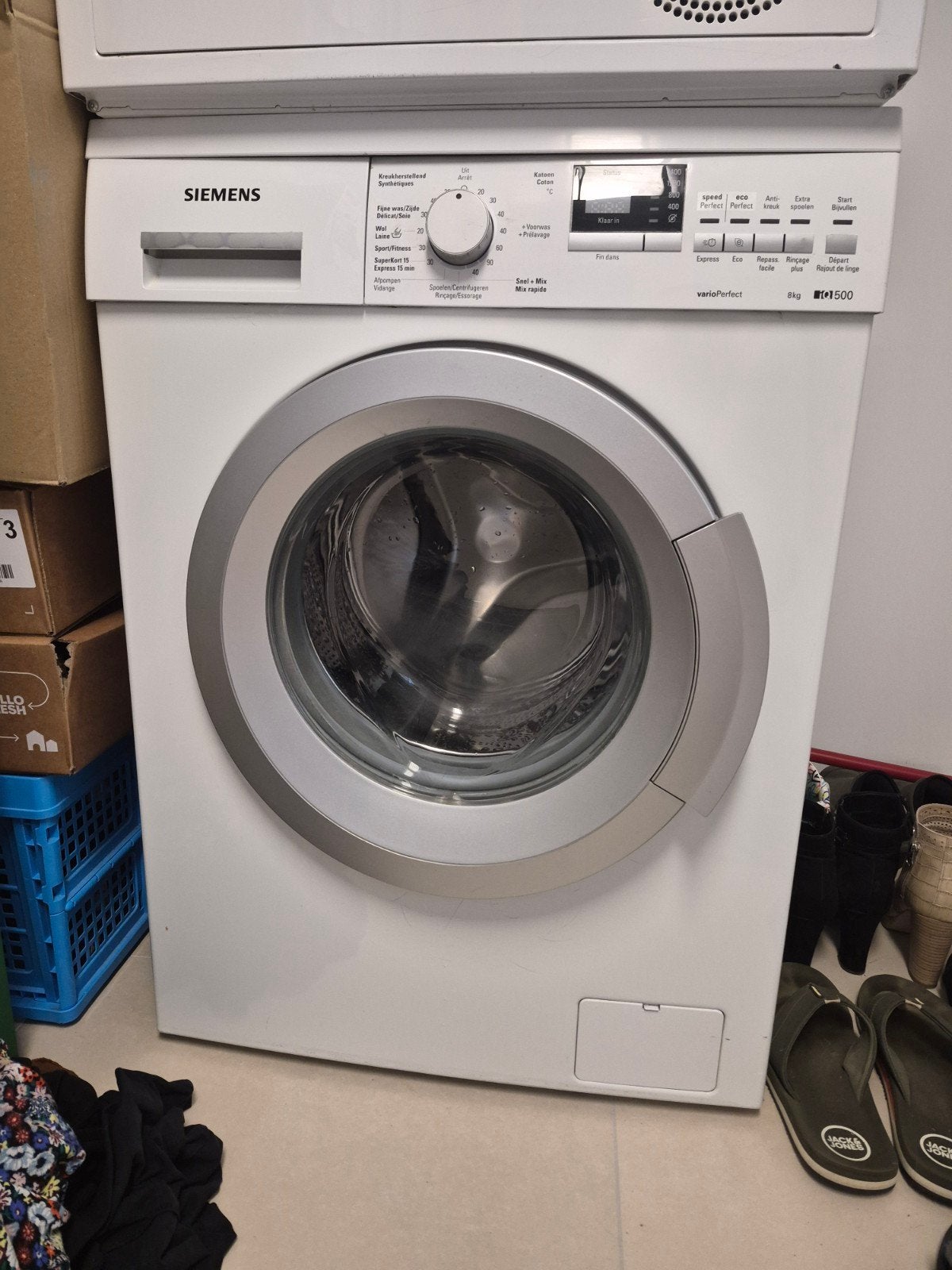 wasmachine en droogkast, 8 tot 10 kg, Ophalen, Zo goed als nieuw, 1200 tot 1600 toeren
