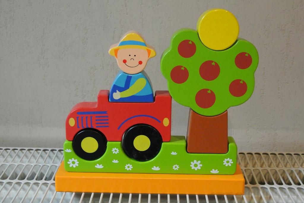 Houten magnetische puzzel: de boerderij, Ophalen of Verzenden