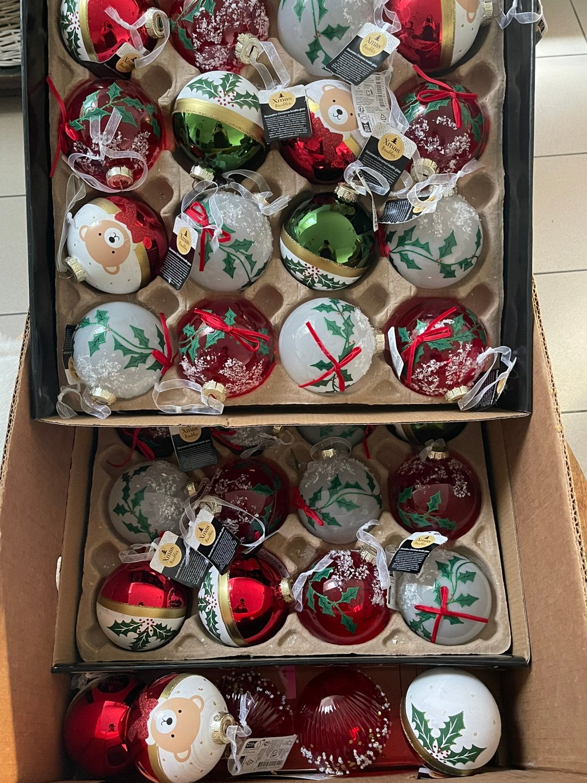 Decoratiieve Kerstballen/ glas, Ophalen, Nieuw