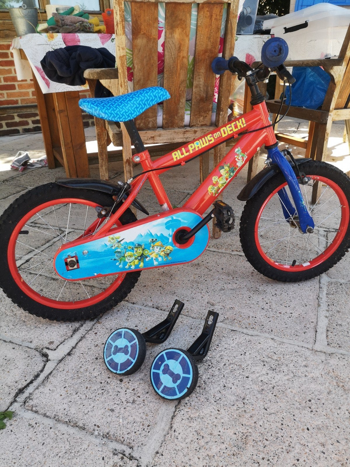 Fiets met zijwieltjes, Ophalen, Zijwieltjes, Velgrem, 16 tot 20 inch