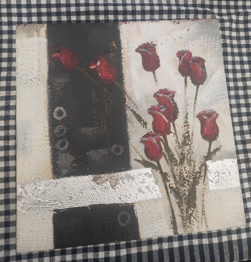 Prachtig modern schilderij te koop, Antiek en Kunst, Kunst | Schilderijen | Klassiek, Ophalen, Abstract, Bloemen