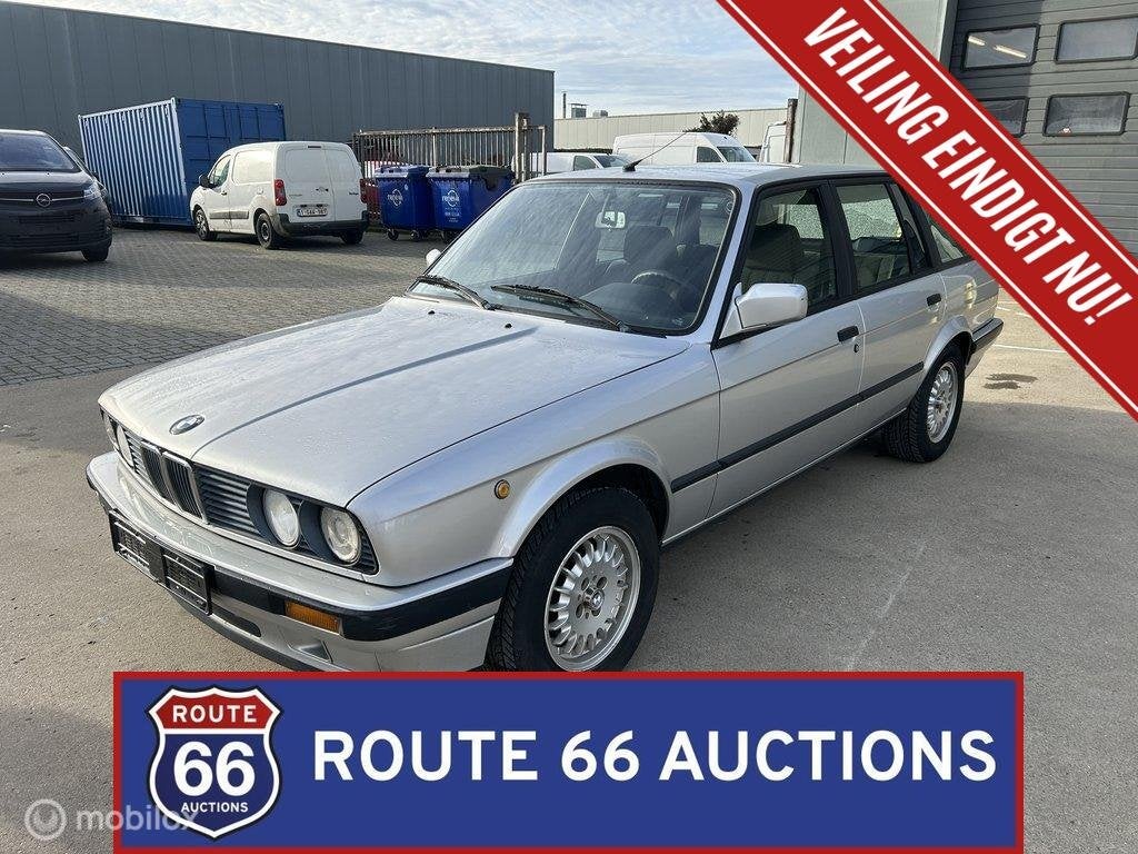 BMW 318i Touring | 1993 | Route 66 Auctions, Auto's, Zwart, Bedrijf, Handgeschakeld, Overige carrosserie