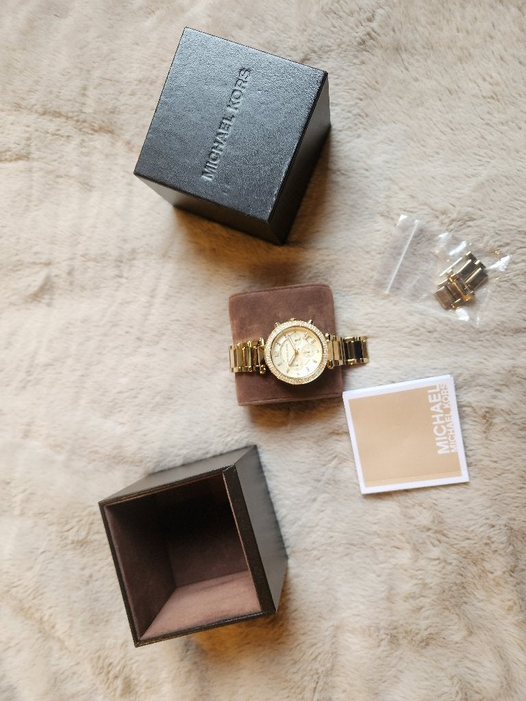Michael Kors horloge, Handtassen en Accessoires, Horloges | Dames, Staal, Staal, Polshorloge, Zo goed als nieuw