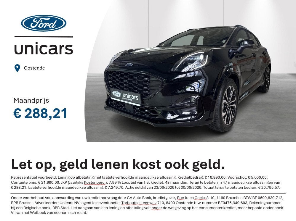 Ford Puma 1.0i Ecoboost mHEV 114kW Aut. ST-Line X AUTOMAAT, https://public.car-pass.be/vhr/bd84e672-5ab9-4c5d-8298-e4ac6b8fa88b