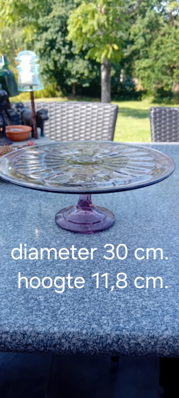 Oude glazen taartschotel, Antiek en Kunst, Ophalen of Verzenden