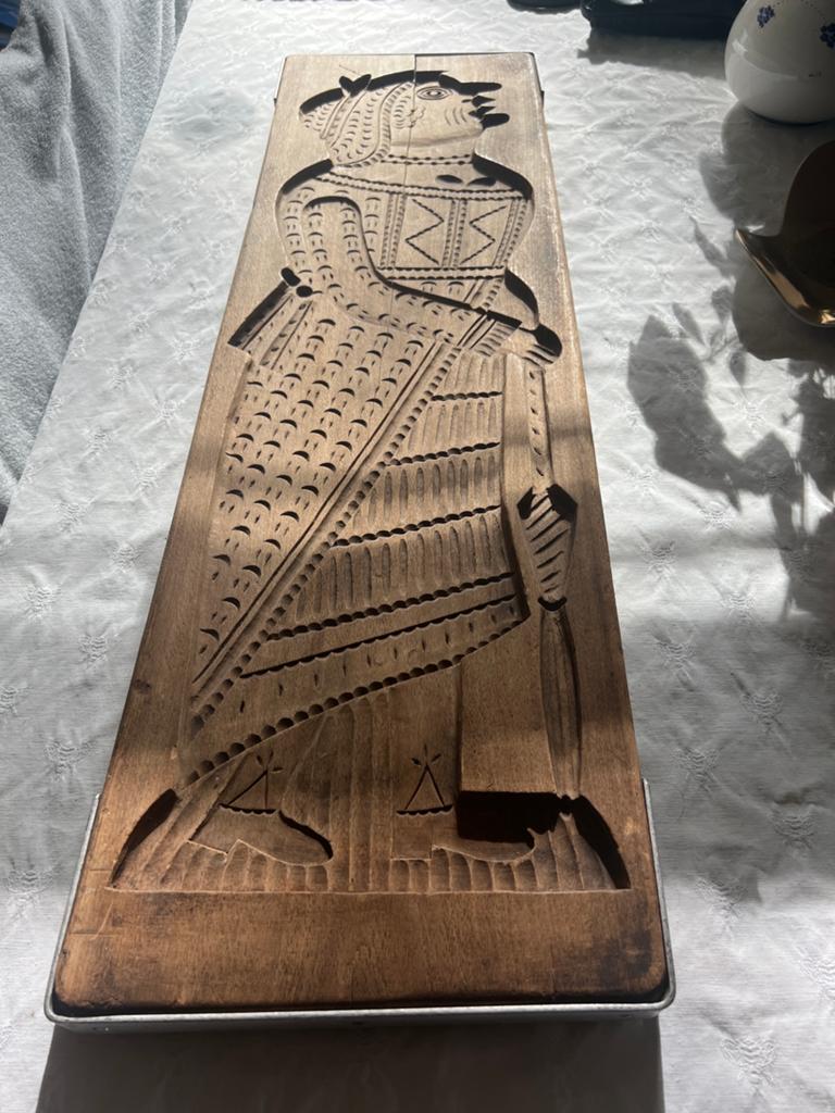 Vintage - handgesneden houten speculaas vorm, Antiek en Kunst, Antiek | Keukengerei, Ophalen