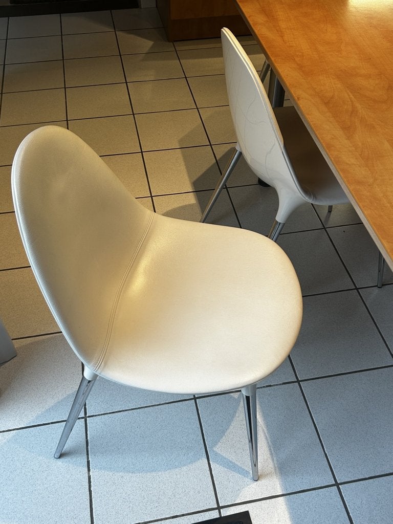 chaise Caprice Casina cuir blanche design Philippe Starck, Comme neuf, Enlèvement, Contemporain par Philippe Starck, Blanc